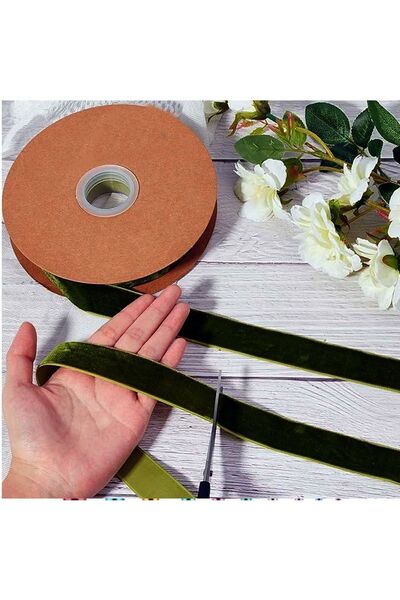 TıkTık AL Yeşil Kadife Kurdele (1CM - 5M)