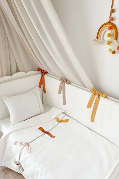 Piamom 100x120 Sade Renkli Kurdeleli Çocuk Yatak Örtüsü, Çok Amaçlı Örtü, Battaniye