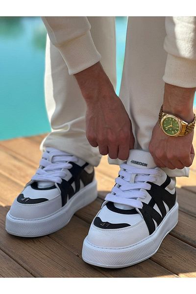 BZ Moda B2407 Star-X Orthopedic Ανδρικά αθλητικά παπούτσια - Casual Skin, Λευκό/Μαύρο CBT