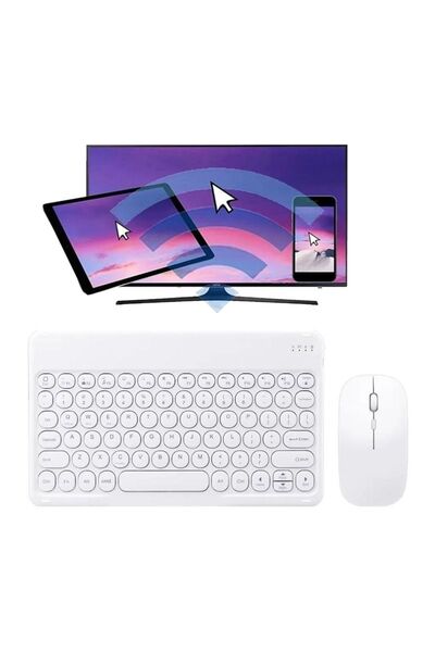 Alfa MEC Ipad 9. 8. 7. Nesil 10.2" 2021 Uyumlu Kablosuz Bluetooth Klavye+mous...