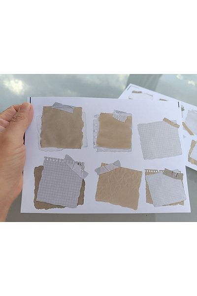Pink Swan Craft مجموعة ملصقات ورقية كلاسيكية لألواح القصاصات - ملصق لمجلة Bullet وPlanner