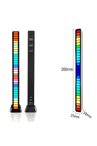 SzGarage ŞARJLI Rgb Sese Duyarlı Ekolayzer Çubuk Led Ekolayzer Sese Duyarlı Rgb Çubuk