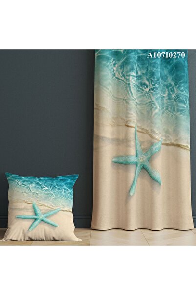 A2ZTR Dijital Baskılı Fon Perde ( Tek Kanat ) Ve Kırlent Kılıfı