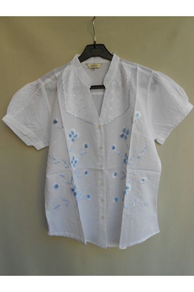 Classics Authentic Cotton White Embroidered Shirt Made in India