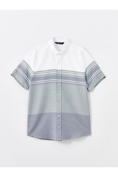LC Waikiki Pruhovaná pánská košile Regular Fit - Krátký rukáv