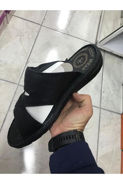 Brs شبشب بنعل ناعم تشريحي مصنوع يدويًا من الجلد الطبيعي