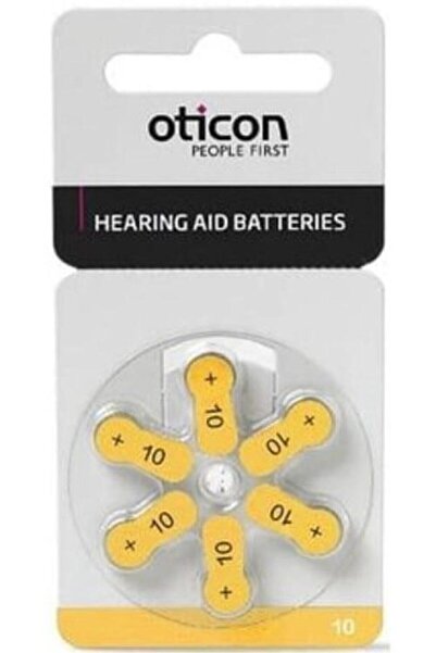 Oticon 10 Numara Işitme Cihazı Pili 10 Paket Toplam 60 Adet Kulak Içi Işitme Cihazı Pili