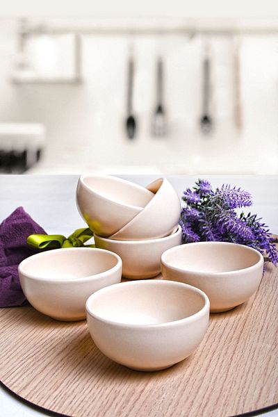 Keramika Matte Off-White Cloud Mini Snack Bowl / Sauce Bowl 8 Cm 6 Pieces
