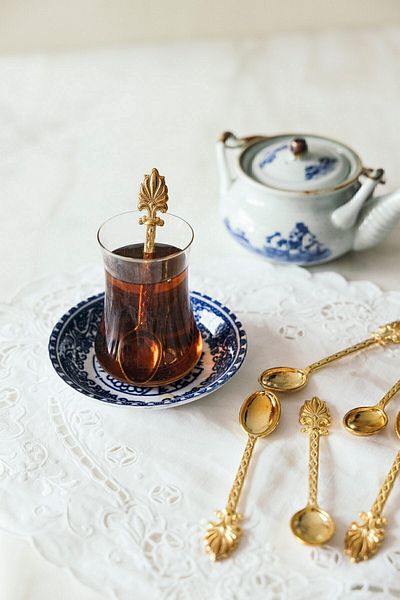 Arma House 6-Piece Royal Majesty Series - Elegant Fleur-de-Lis Motif Gold Teaspoon Set