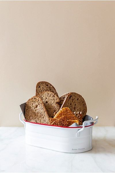 Arma House Country Style Red & White Bread Bowl 22 cm