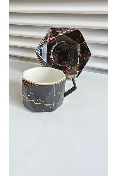 housein Gold Gilded Porcelain Coffee Cup - Office 2 Pieces