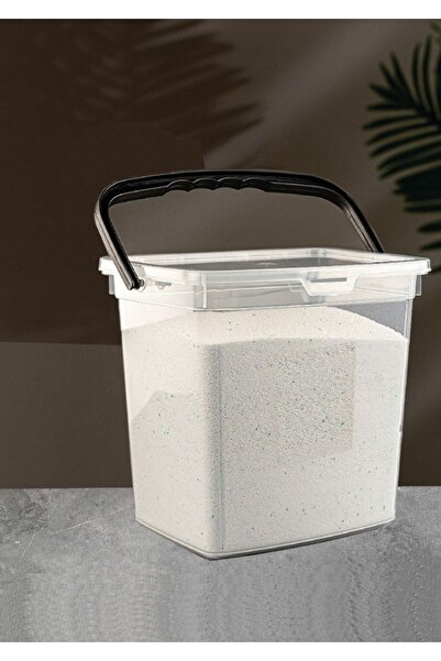 FERAH PLASTİK Şeffaf Kapaklı Deterjanlık Taşınabilir Deterjan Saklama Kutusu 6 Lt (2Lİ)