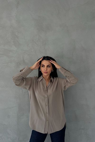 Seda Yalçın Atelier Long Sleeve Khaki Modal Basic Shirt