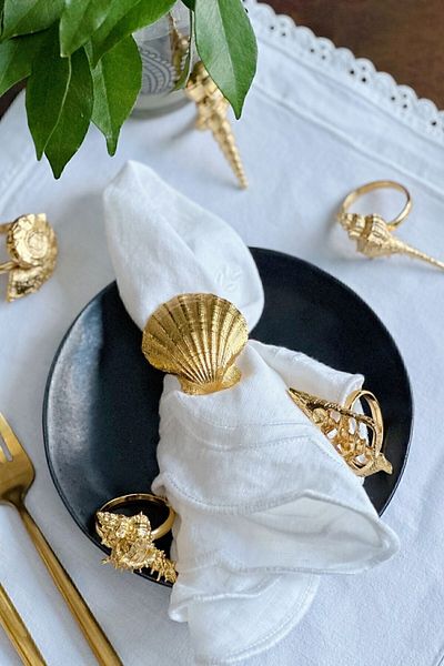 Arma House 6-Piece Luxury Marine Gold Napkin Ring