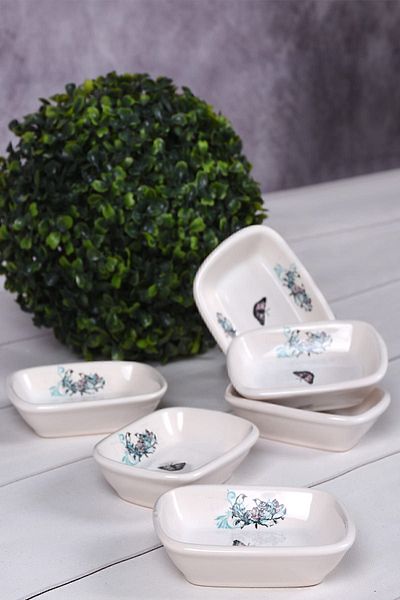 Keramika Retro Snack Bowl / Boat 11 Cm 6 Pieces