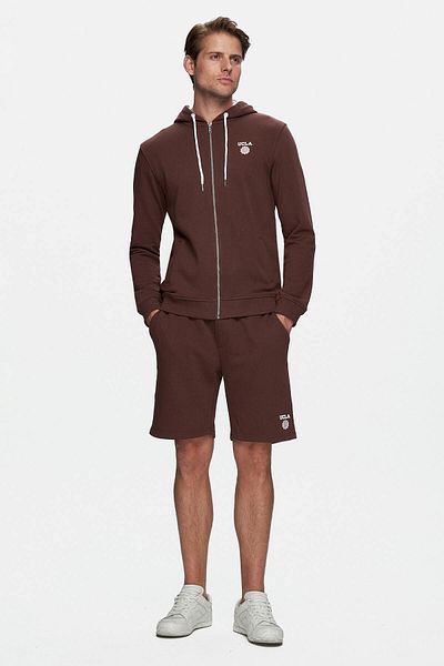 UCLA Randy Men's Knitted Shorts - Brown Printed, Standard Fit