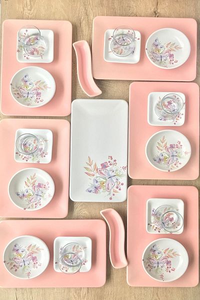GULHANILE Siera Spring Series 27 Piece Breakfast Set for 6 Persons