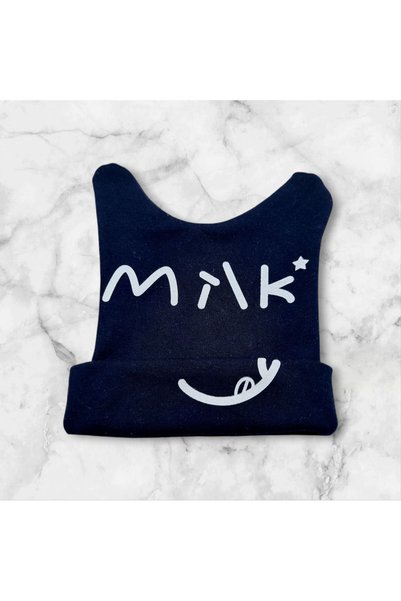 Çağrı Store Set of 3 Beret Milk Written - Cotton Combed