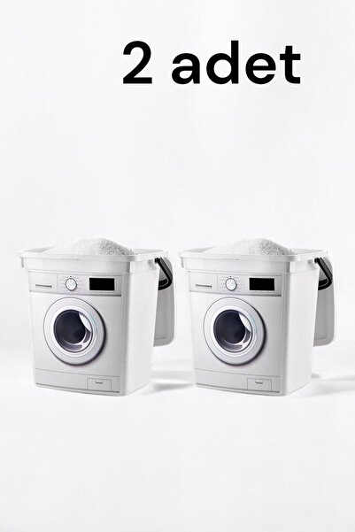 FERAH PLASTİK 12 Litre Dekoratif Deterjanlık Deterjan Kutusu Deterjan Kabı - 6 6l Makine Şekilli (2li)
