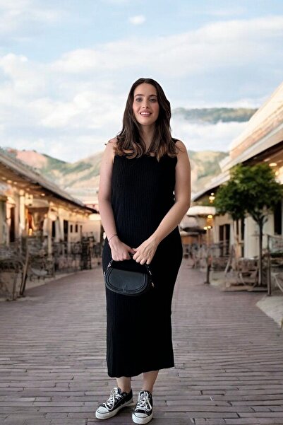 Entropy Ceketli Elbiseli  Triko Takım - Siyah