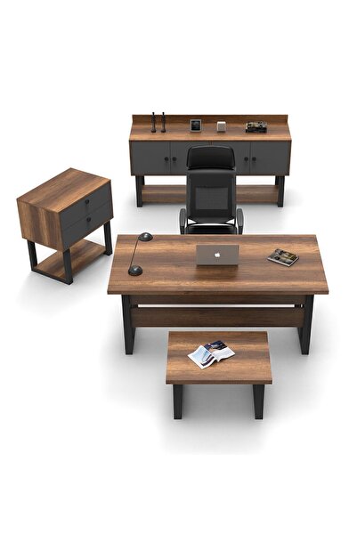 Yurudesign Marken ABCD Ofis Büro Masa Takımı Barok-Antrasit