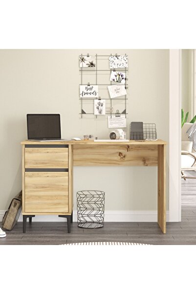 Yurudesign Aristo Çalışma Masası Çekmeceli Kapaklı Keçe-antrasit Ar8-ka