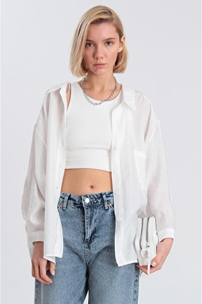 Fast Perry Vállon kívüli lenvászon oversize ing