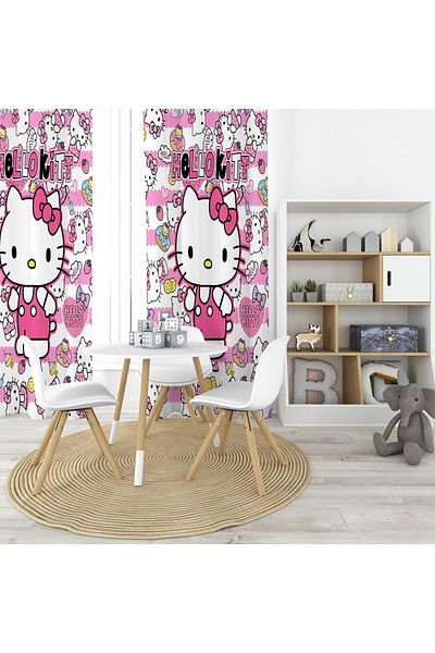 EVSEHOMES Hello Kity Digital Printing Single Wing Fon Curtain