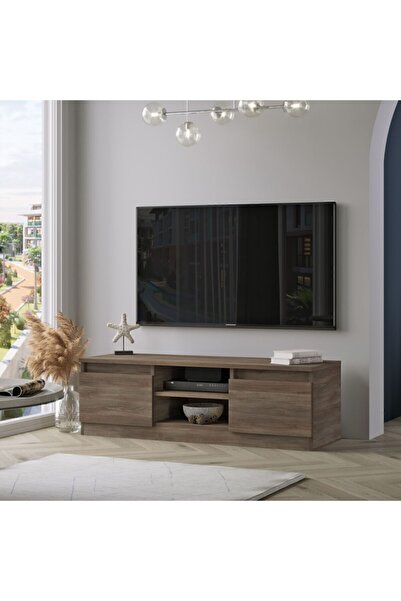 Yurudesign Silva Tv Ünitesi Tv Sehpası 2 Kapaklı 120cm Kahve Sv1-cu