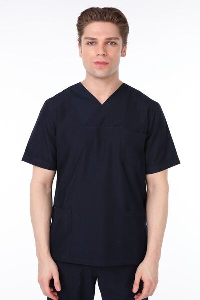 Palmiye Erkek Lacivert Zarf Yaka Takım Hemşire Doktor Veteriner Takımı