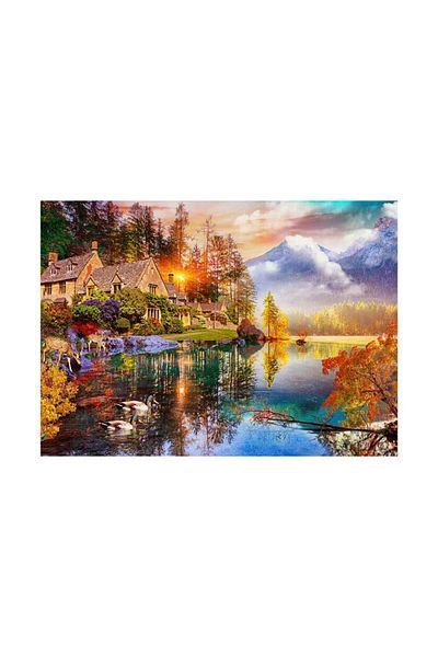 Blue Focus 1000 Piece Puzzle - Mountain Houses
