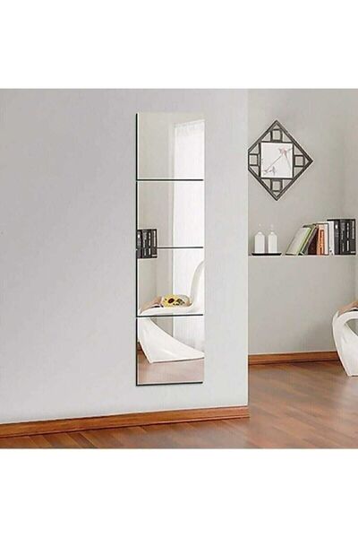 HANN Dekorasyon Pleksi Kare Boy Aynası 4 Parçalı 30x30 Cm Pleksi (kendinden y...