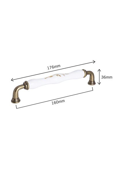 Porcellana Perla Porcelain Handle-Handle - Cabinet Drawer Furniture Kitchen-Handle Sapphire 160Mm-Antique-Yellow-White-Gold-Stk062