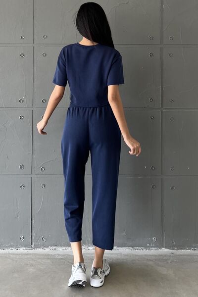 Domoda Темно-сині ультра м'які, з шнурівкою на щиколотці та гумкою, жіночі модальні штани @malaga