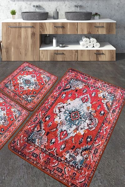 Chilai Home Αυθεντικό Σετ Şantiy Hali 3 Πλενόμενο Αντιολισθητικό