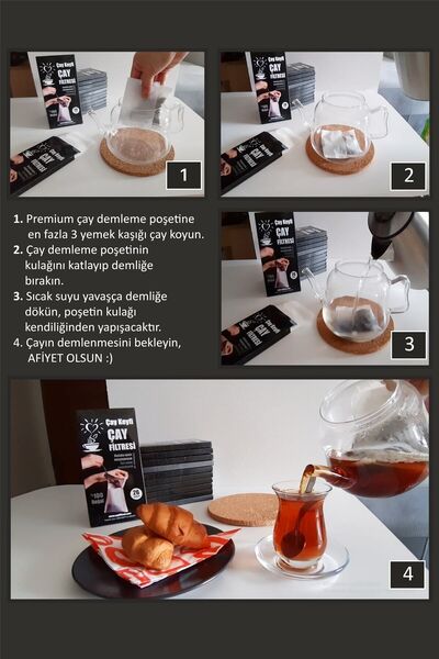 Premium 2'li Paket (52 Poşet) Çay Demleme Poşeti (çay Filtresi)