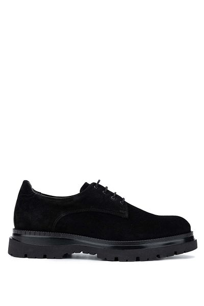 Tamer Tanca Genuine Leather Black Suede Men's Casual Shoes