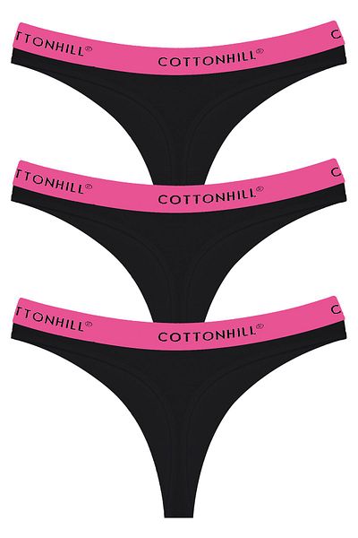 Cottonhill Cotton Basic Women's Thong Panties 3-Pack - 2