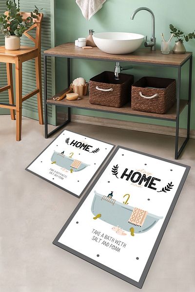 Chilai Home Djt Set of 2 Bath Rug and Mat