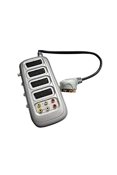 Wellhise Scart Çoklayıcı Dağıtıcı Dörtlü Rca Butonlu