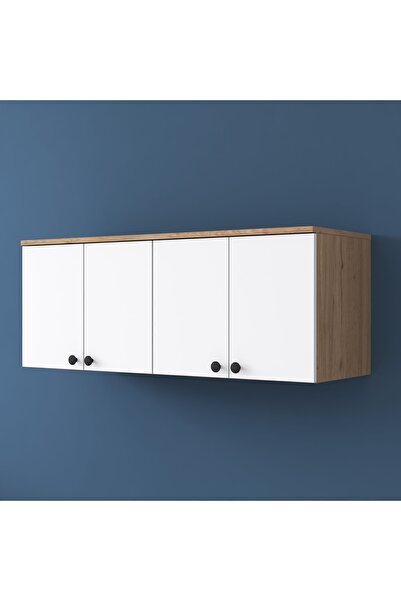 Rani Mobilya Rani Ba120 Gardırop Üst Modülü Çok Amaçlı Dolap Sepet Ceviz - Beyaz