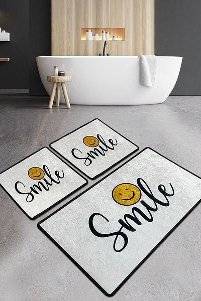 Chilai Home Set of 3 Djtbanyo Smile Bath Mat