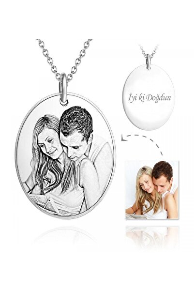 BENSU GÜMÜŞ Fotoğraf Baskılı Gümüş Kolye Resimli Kişiye Özel Lazer Baskı Gümü