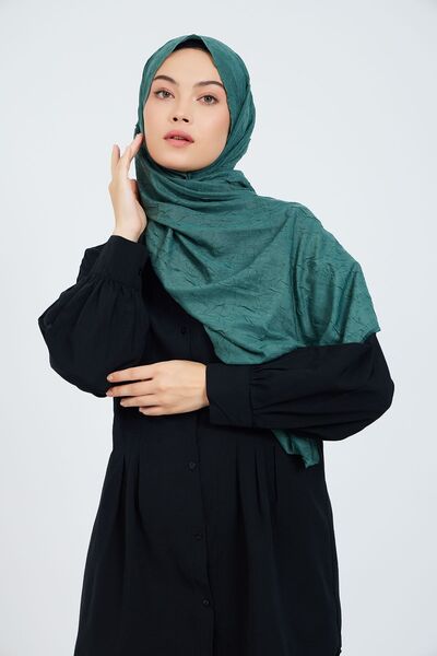 m moon scarf Premium Bambu Kraş Şal  “ Koyu Küf Yeşili “