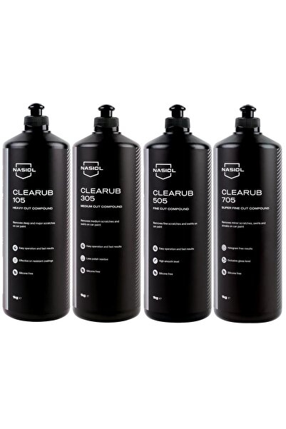 Nasiol -SET 31-Clearub (105,305,505,705) Çizik Giderici Polisaj Pastası-Pasta...