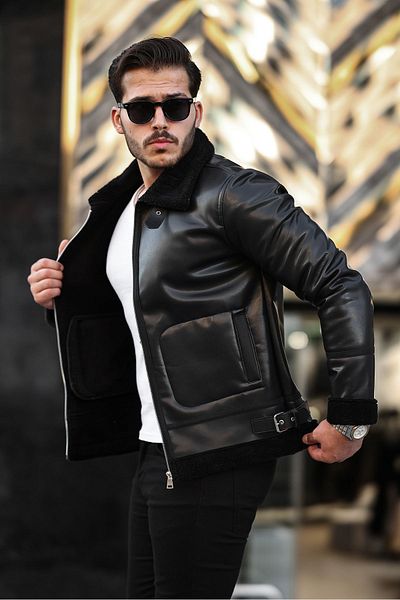 Boymen Winter Men's Leather Jacket - Windproof