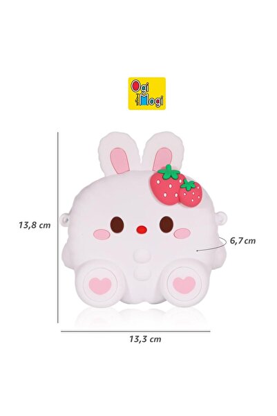 Ogi Mogi Toys Geanta de umar iepuras alb din silicon Ogi Mogi Toys
