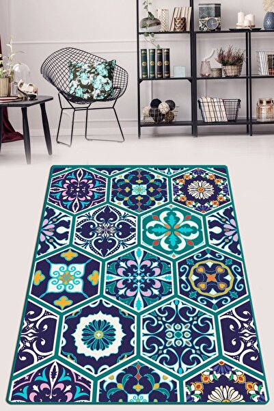 Chilai Home Mosaic Dekoratif Modern Tasarım Yıkanabilir Kaymaz Taban Halı Yol...