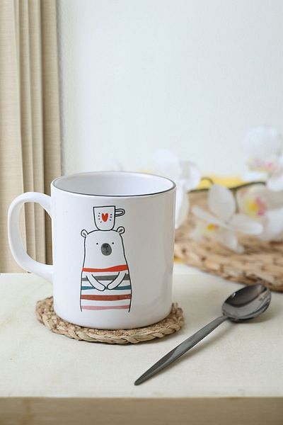 Keramika 10 Cm I Love Coffee Cylinder Mug