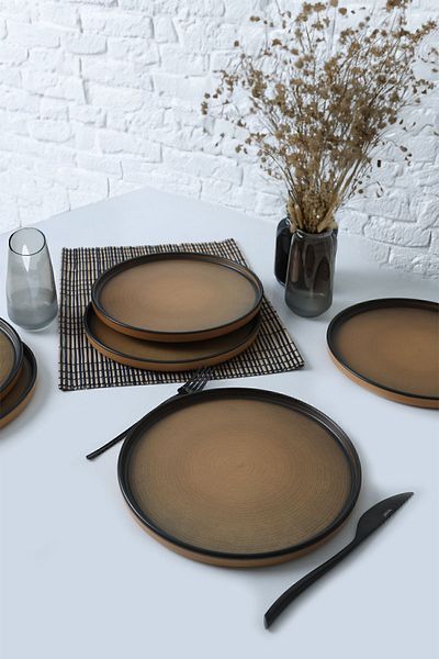 Keramika 27 Cm Vintage Stackable Serving Plate - 6 Pieces 21782